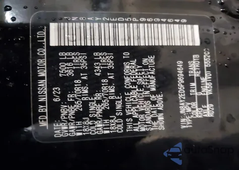 2023 Nissan Armada S 4Wd из США, поврежденный, VIN JN8AY2ED5P9694649